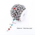 6.4mm colorful square crystal stainless steel chain roll for DIY jewelry making - Handmade Chain / Square (Silver)