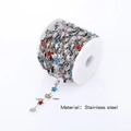 Colorful star-shaped stainless steel chain roll for DIY jewelry making with 18K gold plating - Handmade Chain / Five-pointed Star (Silver)