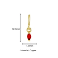 Vista dettagliata dell'orecchino in rame da 12,3mm con zircone rosso a taglio marquise - Jan Forma Marquise (HP0004G01)