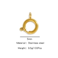 5mm 18K gold plated stainless steel spring ring clasp for DIY jewelry making accessories - Single Piece Price / Gold (5mm) (HP0086G01)