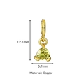 Dettaglio del ciondolo a triangolo in zircone verde oliva con placcatura in rame oro - Ago Forma Triangolo (HP0004G08)