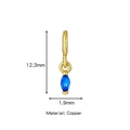 Vista dettagliata del ciondolo in zircone blu taglio marquise con montatura in rame da 12,3 mm - Set Forma Marquise (HP0004G09)
