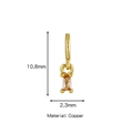 Dettaglio del ciondolo in rame dorato con zircone arancione e dimensioni di 10,8 mm - Nov Forma Rettangolo (HP0004G11)