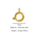10mm 18K gold plated stainless steel spring ring clasp for DIY jewelry making - Single Piece Price / Gold (10mm) (HP0086G05)