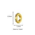 Dettaglio di un accessorio anello in rame dorato da 6,3mm con intarsio in zircone - Perla Distanziatrice (HP0004G13)