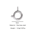 6mm stainless steel spring ring clasp for DIY jewelry making 100pcs bulk pack - Single Piece Price / Silver (6mm) (HP0086S02)
