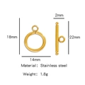 Goldener Edelstahl-OT-Knebelverschluss für die Schmuckherstellung mit Ring und Stab - Goldener Stil (HP0089G03)