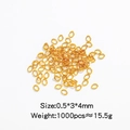 Χρυσοί κρίκοι από ανοξείδωτο ατσάλι 18K για DIY κατασκευή κοσμημάτων - Μέγεθος 0.5 / Χρυσό (HP0062G02)