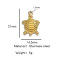 Golden stainless steel turtle pendant charm with textured shell for DIY jewelry making - Gold (Turtle Shape)(HP0053G02)