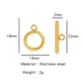 Poliertes goldfarbenes Edelstahl OT-Verschluss Set für Schmuck mit 18mm Außendurchmesser - Goldener Stil (HP0089G04)