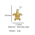 Golden sea turtle stainless steel pendant charm with 20.5mm x 17.5mm dimensions - Gold (Sea Turtle Shape)(HP0053G03)