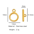 Fermoir à bascule en acier inoxydable doré pour bracelets et colliers artisanaux - Style Doré (HP0089G05)