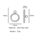 Fermoir OT en acier inoxydable argenté pour la fabrication de bijoux DIY créatifs - Style Argenté (HP0088S01)