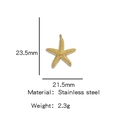 Golden starfish pendant in stainless steel with textured finish and measurements - Gold (Starfish Shape)(HP0053G06)