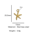 Golden stainless steel starfish pendant charm for DIY necklaces measuring 20.5mm by 15mm - Gold (Starfish Shape)(HP0053G07)