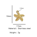 Golden stainless steel starfish pendant charm with dimensions 19mm x 17mm and 1.5mm loop - Gold (Starfish Shape)(HP0053G09)