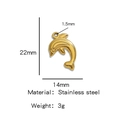 Gold plated stainless steel dolphin pendant for DIY jewelry making 22x14mm - Gold (Dolphin Shape)(HP0053G10)