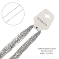 Silver stainless steel 2mm lip chain 45cm long for DIY jewelry making supplies - 2mm x 45cm / Steel