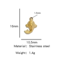 Golden stainless steel fish pendant 16mm x 10.5mm with detailed scale texture - Gold (Koi Fish Shape)(HP0053G11)