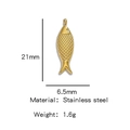 Golden stainless steel small fish pendant with 21mm x 6.5mm dimensions specification - Gold (Salted Fish Shape)(HP0053G12)