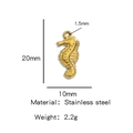 Golden seahorse pendant in stainless steel, 20mm x 10mm ocean theme DIY accessory - Gold (Seahorse Shape)(HP0053G13)