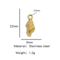 Golden seashell charm pendant in stainless steel with 22mm length and 9mm width size - Gold (Conch Shape)(HP0053G14)