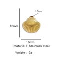 Golden shell pendant in stainless steel with detailed ridges and 16mm dimensions - Gold (Shell Shape)(HP0053G15)