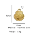 Golden stainless steel seashell pendant accessory for DIY jewelry making 16x19mm - Gold (Shell Shape)(HP0053G16)
