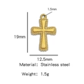 Golden stainless steel cross pendant with textured edges for DIY necklaces - Hp0053g17 (cross) / Single Price (hydraulic Pressure)