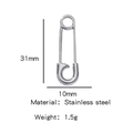 Silver paperclip-shaped stainless steel pendant measuring 31mm by 10mm in size - Silver (Paperclip Shape)(HP0053S01)
