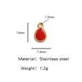 Ciondolo a goccia in acciaio inossidabile dorato con smalto rosso per bijoux fai-da-te - Stile Goccia Rosso (HP0050G21)