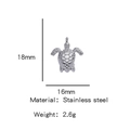 Silver stainless steel sea turtle pendant measuring 18mm by 16mm for DIY necklaces - Silver (Small Sea Turtle Shape)(HP0053S04)