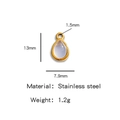 Ciondolo a goccia in acciaio inossidabile dorato con pietra naturale blu e misure - Stile Goccia Giadeite (HP0050G24)