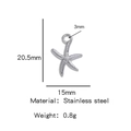 Silver stainless steel starfish pendant with textured surface for DIY necklaces - Silver (Starfish Shape)(HP0053S07)