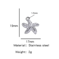 Silver stainless steel starfish pendant accessory with 19mm x 17mm dimensions - Silver (Starfish Shape)(HP0053S09)
