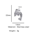 Silver dolphin pendant in stainless steel, 22mm size charm for DIY necklace - Silver (Dolphin Shape)(HP0053S10)