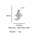 Silver stainless steel fish charm pendant measuring 16mm x 10.5mm for DIY jewelry - Silver (Koi Fish Shape)(HP0053S11)