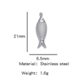 Polished silver stainless steel small fish pendant with scales for DIY jewelry - Silver (Salted Fish Shape)(HP0053S12)
