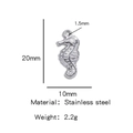 Polished stainless steel seahorse pendant charm 20mm x 10mm for DIY necklace making - Silver (Seahorse Shape)(HP0053S13)