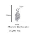 Silver stainless steel angel wing pendant charm with detailed feather texture finish - Silver (Conch Shape)(HP0053S14)