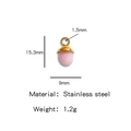Pendente rosa a forma di ghianda con cappuccio in acciaio inox dorato per DIY - Stile Ghianda Rosa (HP0050G34)