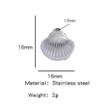 Polished silver shell pendant charm made of stainless steel with 16mm outer diameter - Silver (Shell Shape)(HP0053S15)