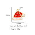 Ciondolo cappello di Babbo Natale in acciaio inossidabile placcato oro 18K con smalto - Cappello di Natale (HP0066G04)