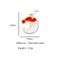 Ciondolo Babbo Natale su luna in acciaio placcato oro 18K misura 14x12mm - Babbo Natale Luna (HP0066G09)