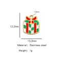 Ciondolo regalo di Natale in acciaio inossidabile placcato oro 18K con dimensioni e 1g - Scatola Regalo di Natale (HP0066G16)
