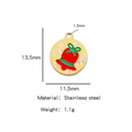 Ciondolo a campana di Natale in acciaio placcato oro 18K da 11,5mm con smalto rosso - Campana di Natale (HP0066G17)