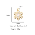 Ciondolo a fiocco di neve in acciaio inossidabile placcato oro 18K e smalto, 13x10mm - Fiocco di Neve (HP0066G18)