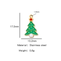 Ciondolo albero di Natale in acciaio inossidabile placcato oro 18K con smalto verde - Albero di Natale (HP0066G19)