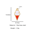 Ciondolo gelato in acciaio inossidabile placcato oro 18 carati con dimensioni - Gelato (HP0066G20)