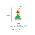 Ciondolo albero di Natale in acciaio inossidabile placcato oro 18K con smalto rosso e verde - Albero di Natale Rosso Verde (HP0066G22)